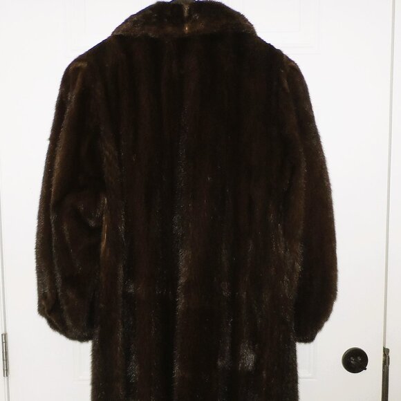 Classic Full Length Mink Coat-Dark Brown- size L/XL - Picture 13 of 16